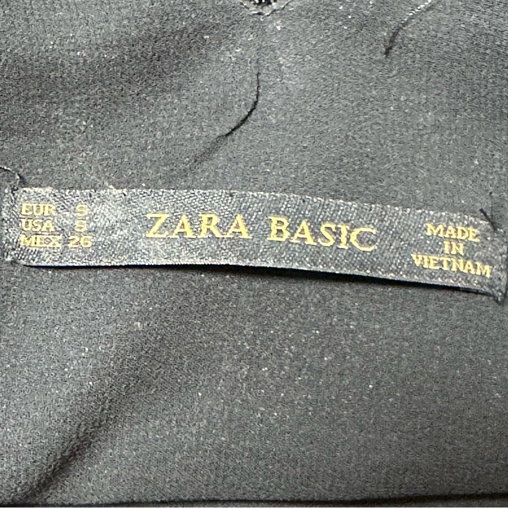 ZARA BASICS Women's Black Fringe Crewneck Pullover Tank‎ Top Cropped Sz S - Picture 7 of 11